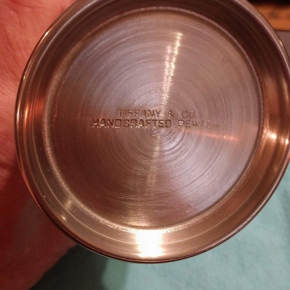 T2eC16J_zcE9s4g0ur5BR_42_NCJw_  Beautiful Tiffany Pewter Cup With Bag and Box